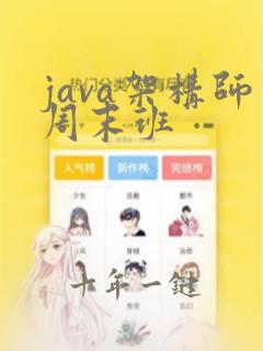 java架构师周末班