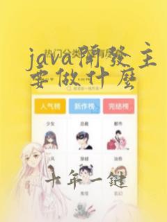 java开发主要做什么