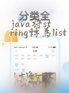 java将string转为list