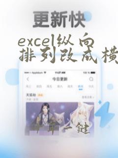 excel纵向排列改成横向排列