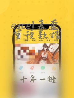excel表查重复数据
