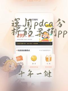 运用pdca分析的案例ppt