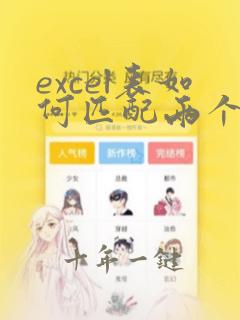 excel表如何匹配两个表的数据
