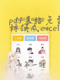 pdf表格免费转换成excel表格