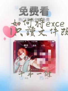如何将excel只读文件改成可编辑状态