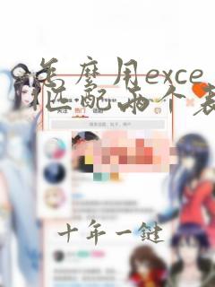 怎么用excel匹配两个表格中的不同数据