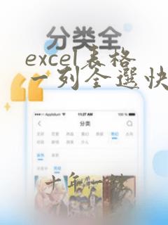 excel表格一列全选快捷键是哪个