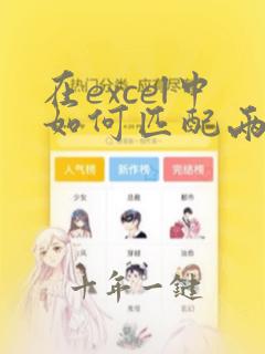 在excel中如何匹配两张表中的数据