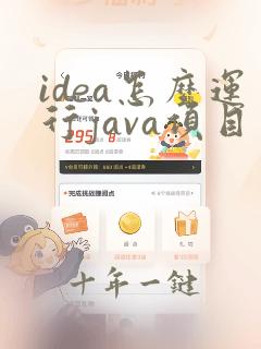 idea怎么运行java项目