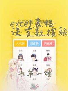 excel表格没有数据验证