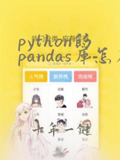 python的pandas库怎么用