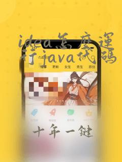 idea怎么运行java代码