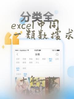 excel中同一类数据求和