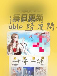 java double 精度问题