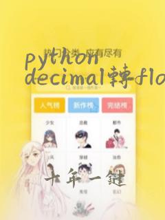 python decimal转float