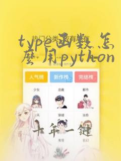 type函数怎么用python