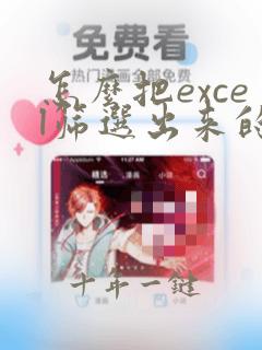 怎么把excel筛选出来的数据复制到其他表格