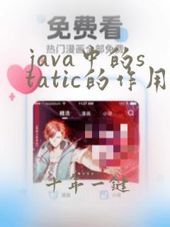 java中的static的作用