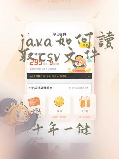 java如何读取csv文件