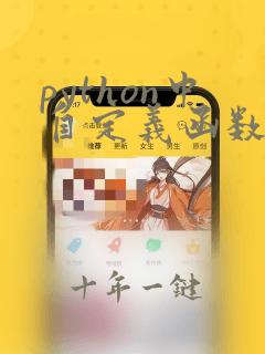 python中自定义函数