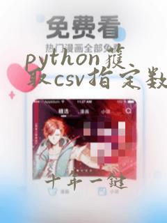 python获取csv指定数据方法