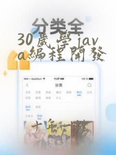 30岁学java编程开发