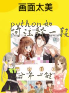 python如何注释一段代码