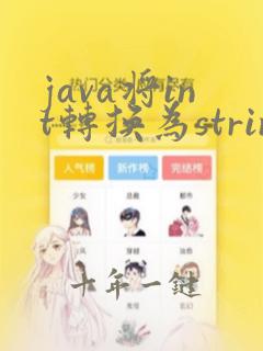 java将int转换为string