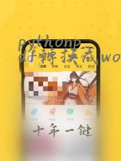 pythonpdf转换成word代码