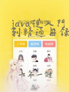 java从入门到精通目录