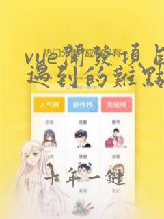vue开发项目遇到的难点