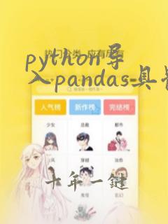 python导入pandas具体步骤方法