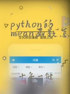 python的mean函数怎么用