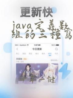 java定义数组的三种写法