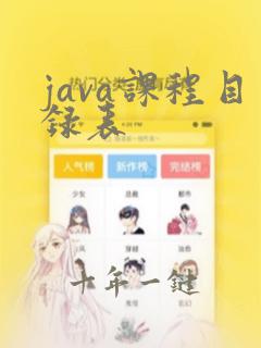 java课程目录表
