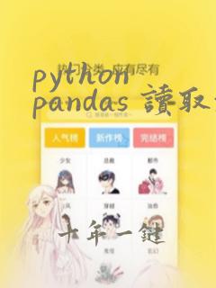 python pandas 读取xlsx