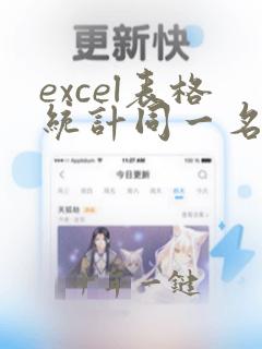 excel表格统计同一名称数量