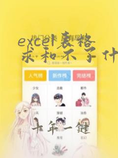 excel表格求和不了什么原因
