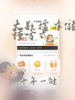 大数据存储的三种方式