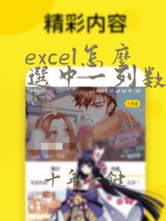 excel怎么选中一列数据