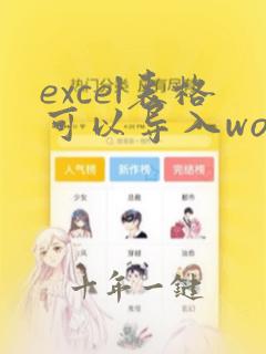 excel表格可以导入word中吗
