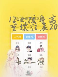 12女孩身高体重标准表2023