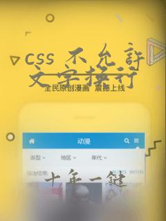 css 不允许文字换行
