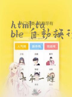 html table 自动换行