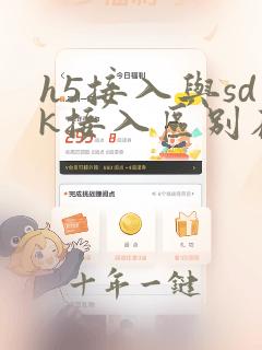 h5接入与sdk接入区别在哪