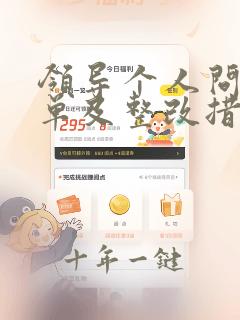 领导个人问题清单及整改措施