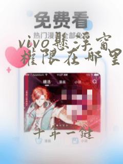 vivo悬浮窗权限在哪里开启