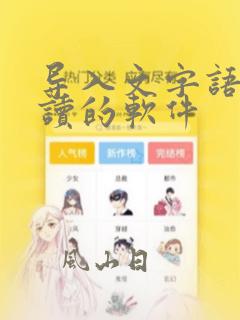 导入文字语音朗读的软件