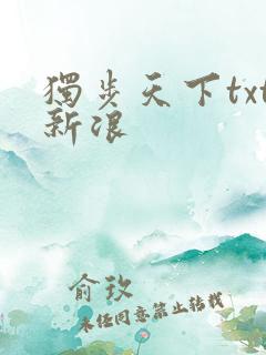 独步天下txt新浪
