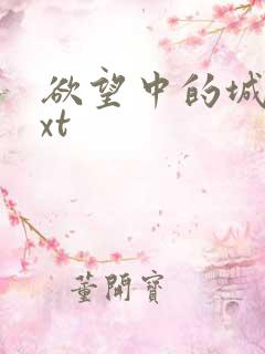 欲望中的城市txt
